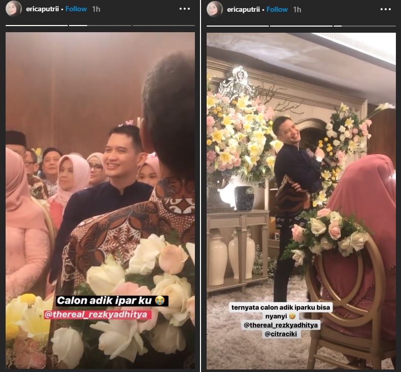 Erica Putri menyebut Rezky Aditya sebagai calon adik iparnya