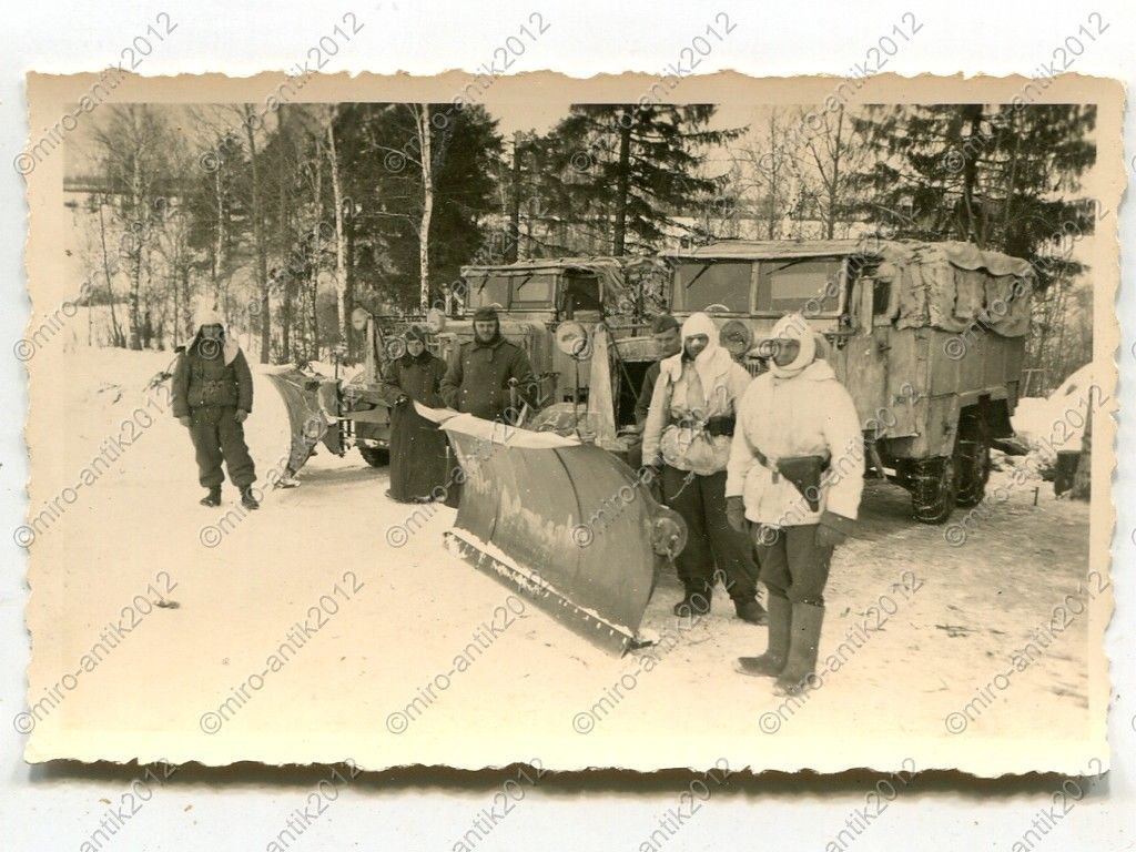 Foto, Wehrmacht, LKW, Schneeräumgerät, Schneeräu