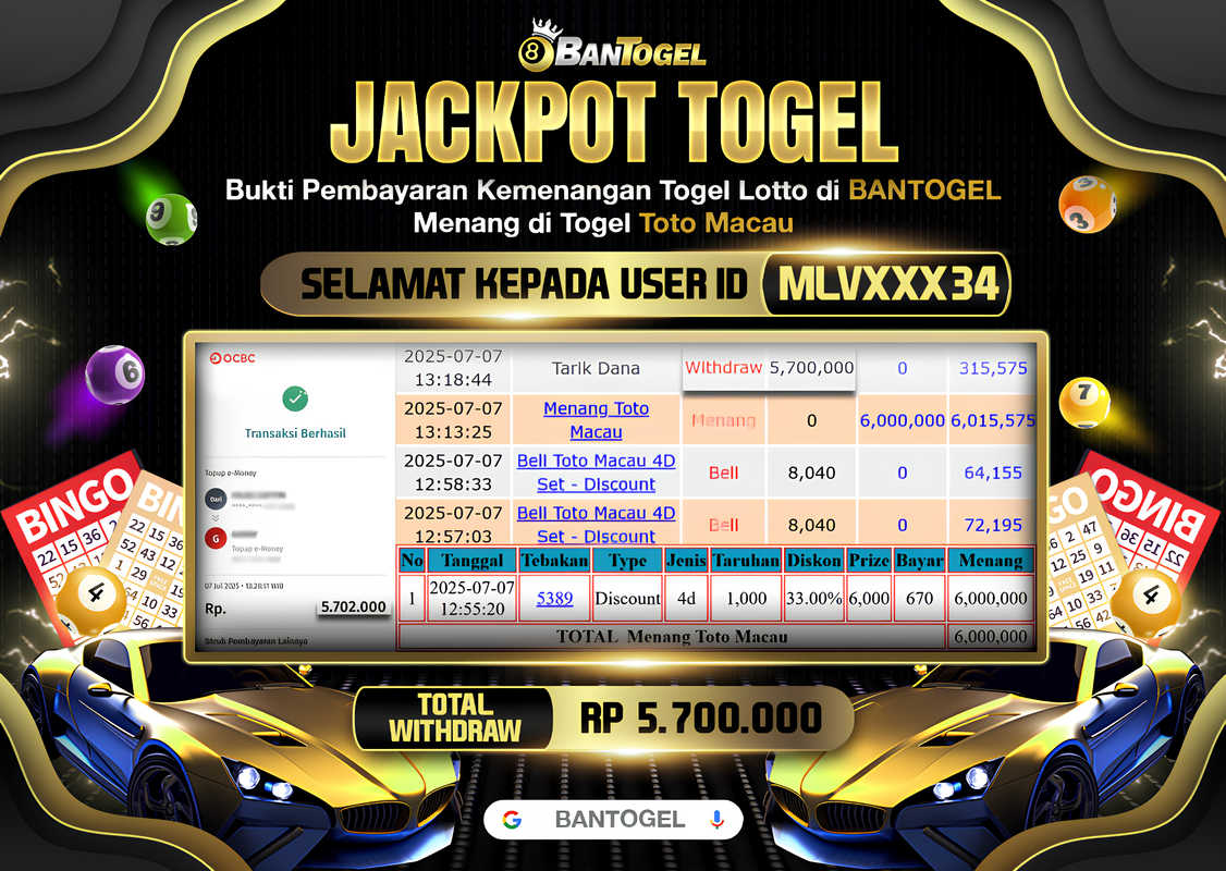 BUKTI JACKPOT LUNAS BANTOGEL