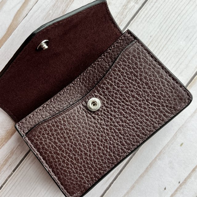 COACH Women's Leather Tammie Card Case In Colorblock Cranberry