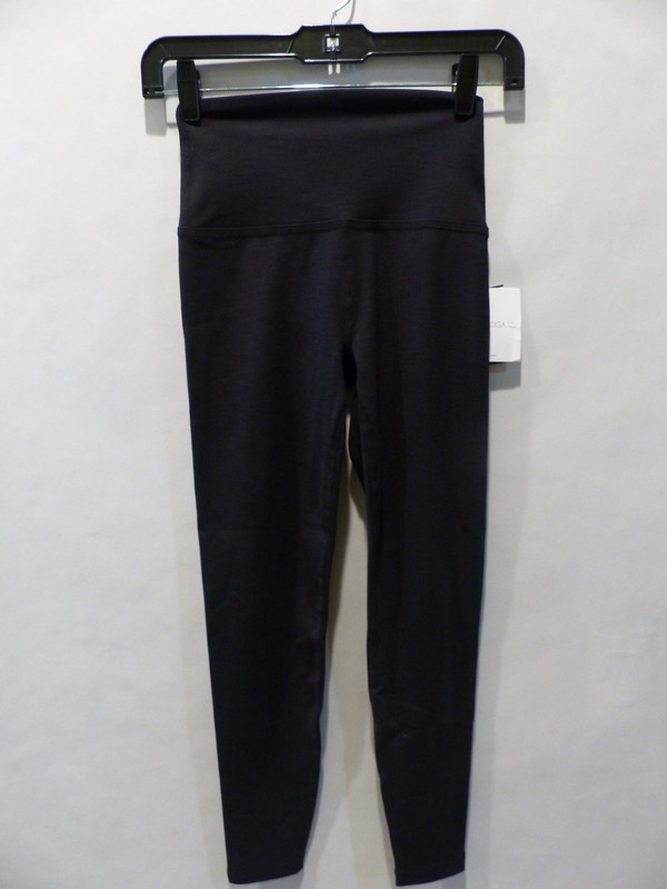 BEYOND YOGA WOMENS HEATHER RIB HIGH WASITED MID LEGGINGS SZ S TEXTURED BLACK HR3243