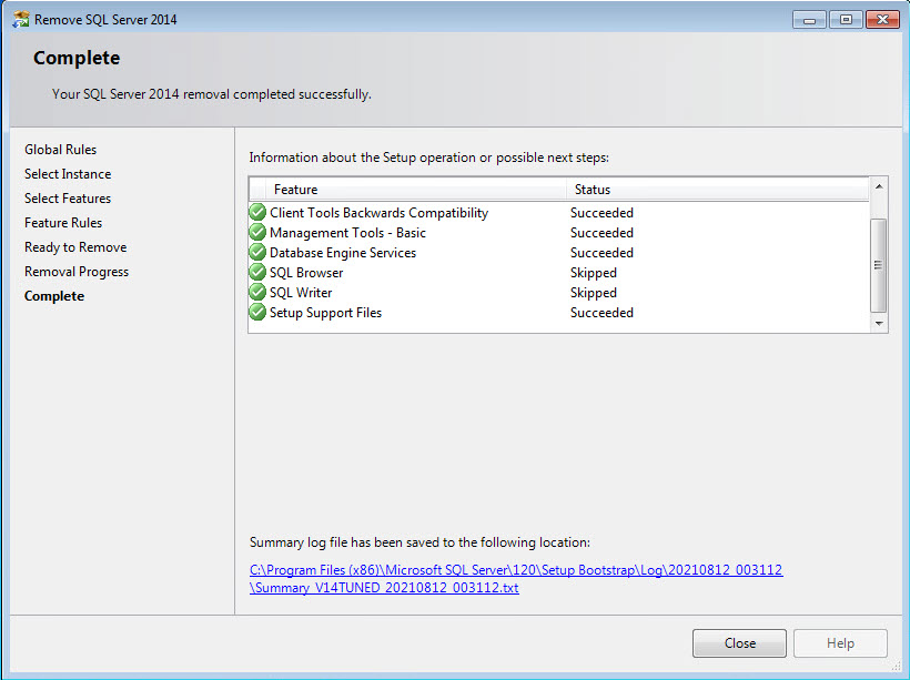 Uninstall SIMATIC WinCC Runtime Prof. SQL Server Instance Uninstall SIMATIC WinCC Runtime Prof. SQL Server Instance
