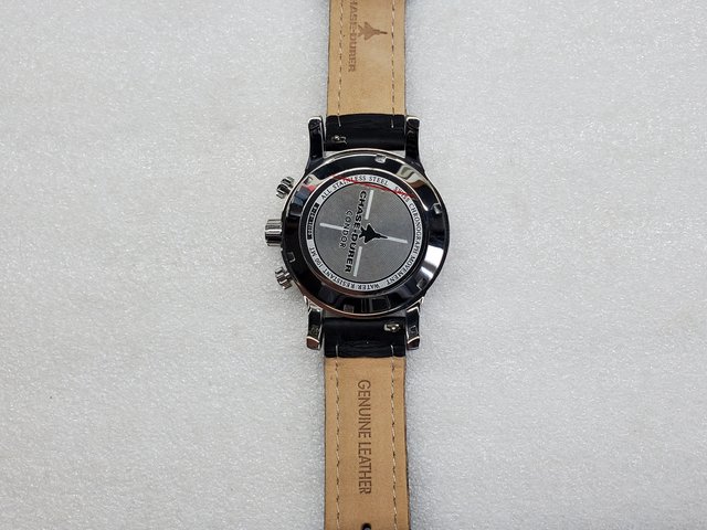 CHASE DURER CONDOR CHRONOGRAPH GREEN DIAL BLACK LEATHER MEN'S