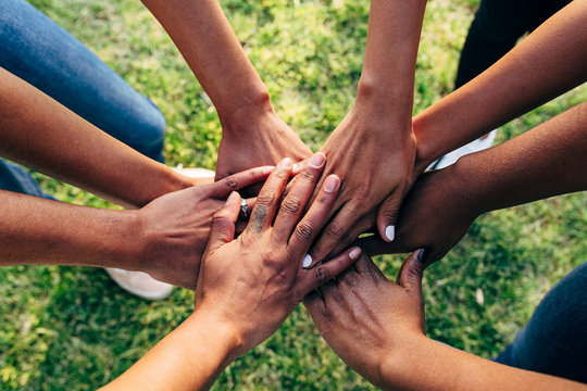 Supportive community hands together