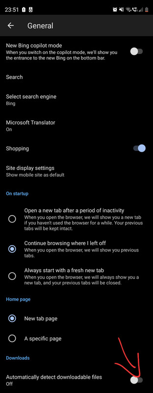 Edge for Android: Automatically detect downloadable files is dangerous ...