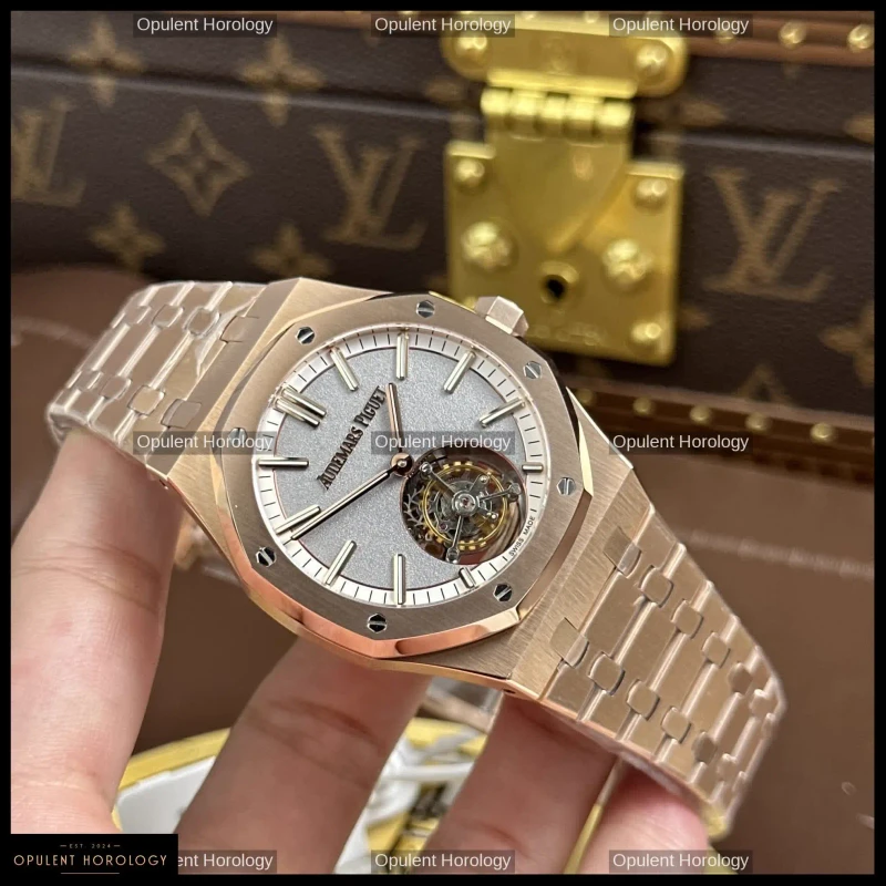Audemars Piguet Royal Oak Flying Tourbillon 26730OR Rose Gold Plated Gray Dial 41mm