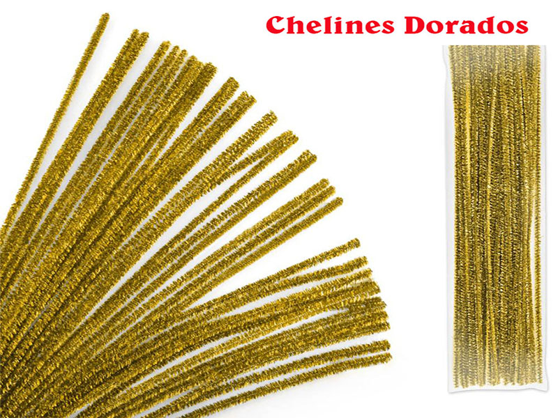 50 Chelines Dorado para muñecos Decoración Navidad Adorno Limpia Pi