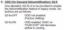 Humidifier dip switch
