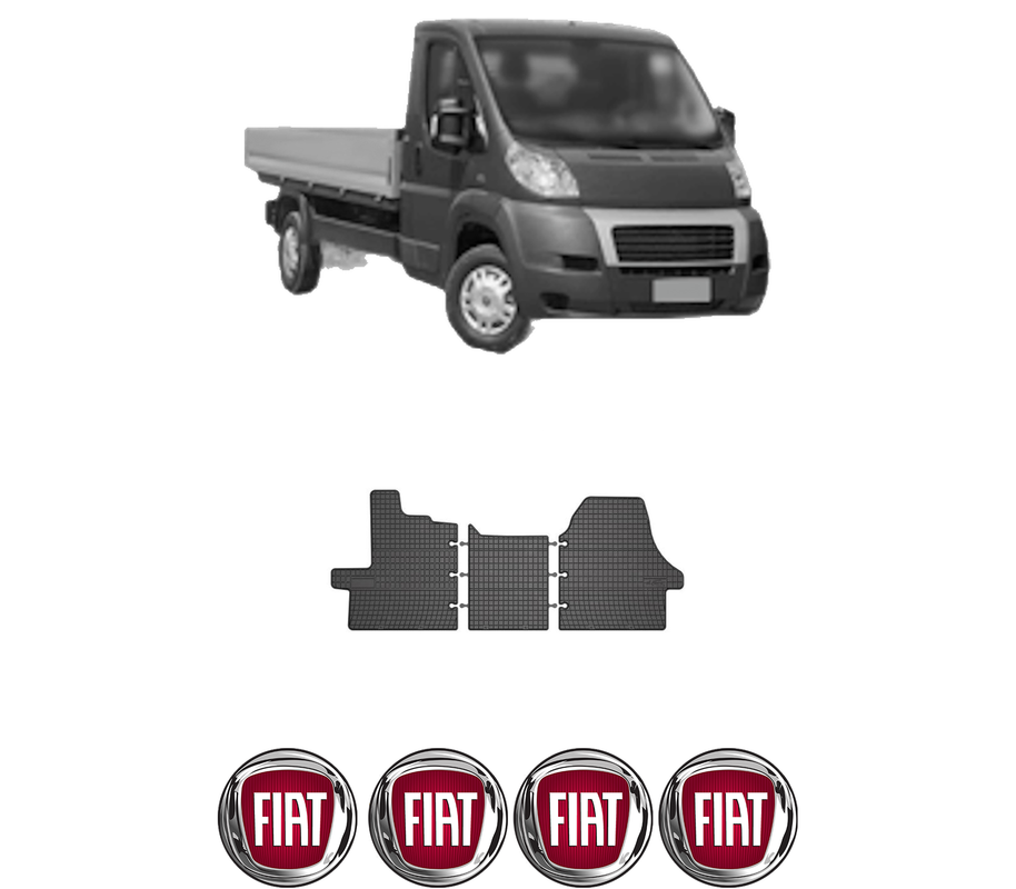 Set covorase presuri FIAT DUCATO Platform/Chassis (250_) din 2006-2023, auto, din cauciuc thermoplastic, 4 Stickere auto cu FIAT