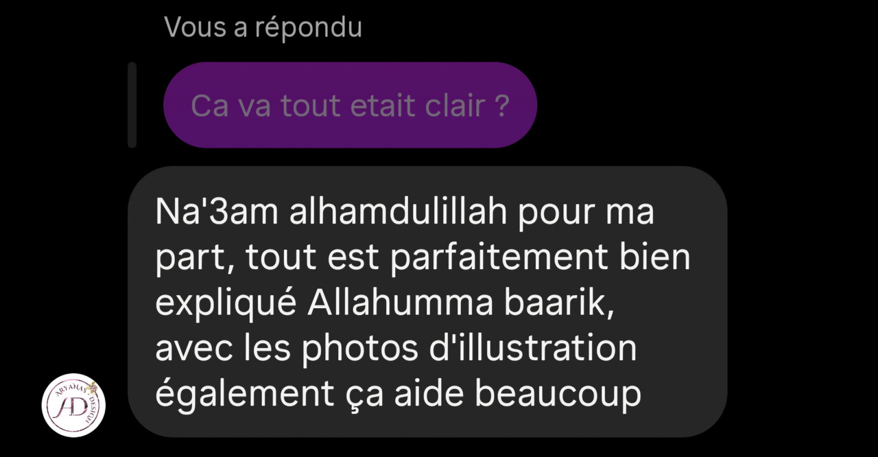 Retour d’une élève sur la clarté des explications et l’aide apportée par les photos d’illustration