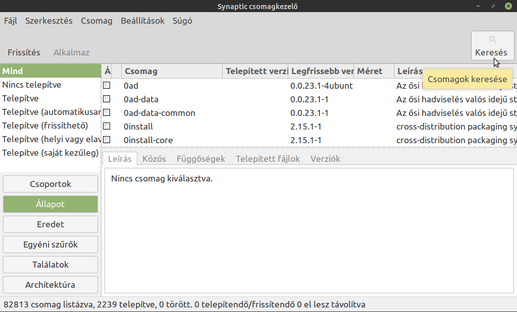 Synaptic csomagkezelő: beállítások, használat (első rész) | Linux Mint  Magyar Közösség