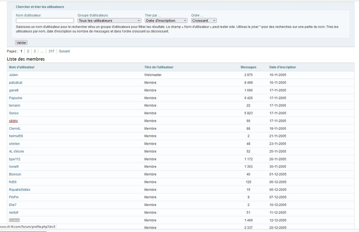 Capture Création Forum R4-4L.com 16-11-2002