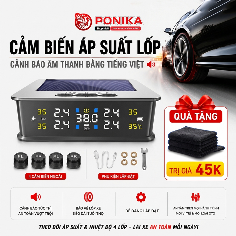 Cảm biến áp suất lốp Ponika