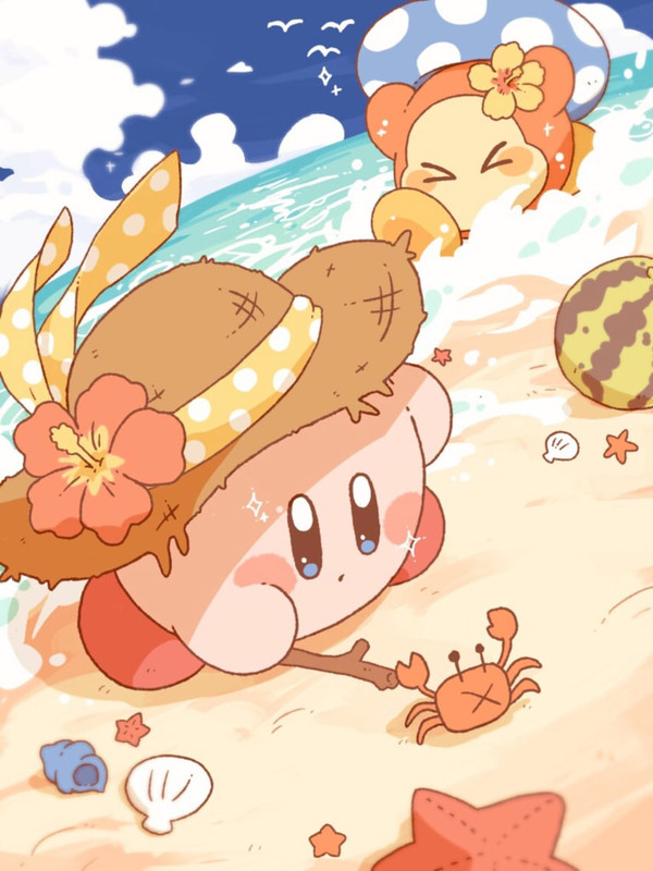 kirby-and-waddle-dee-kirby-drawn-by-haru