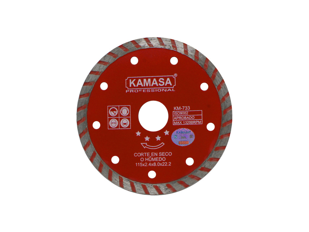 DISCO DIAMANTADO TURBO 115MM ROJO KAMASA