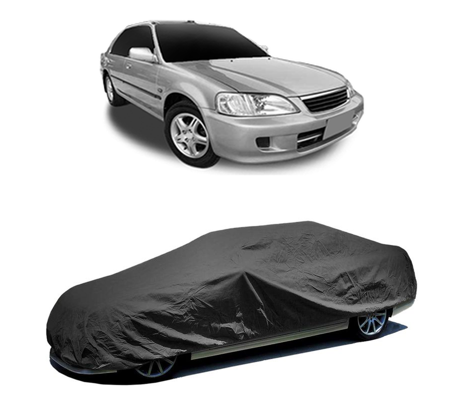 Husa tip prelata auto pentru HONDA CITY III Saloon (3A_, SX8) 1997 - 1999,culoare negru, material textil impermeabil, rezistanta la intemperii praf UV, CARPASSION Husa Protectie