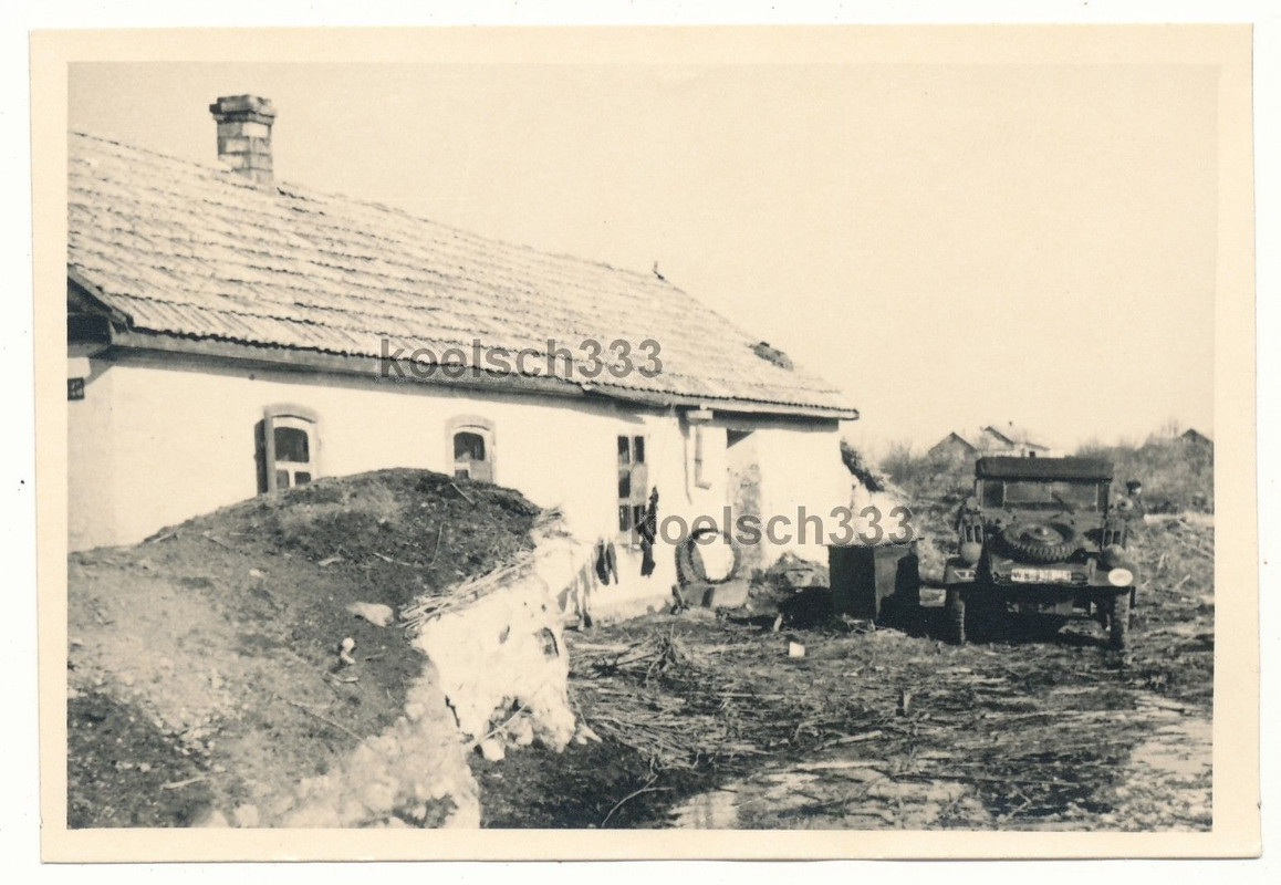 Foto schwere Panzer Abt. 503 VW Kübelwagen mit Wappen Kennung Os
