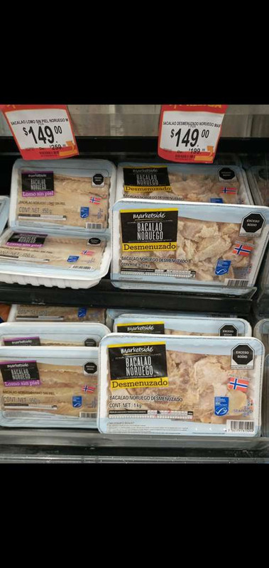 Walmart exprés: Bacalao en lomo o desmenuzado $149- Superama Cancun 