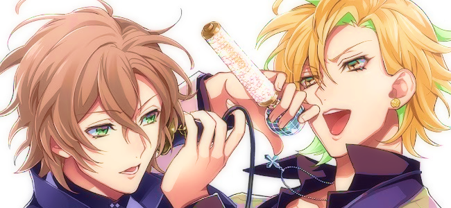 An image of Yumeno Gentaro (right) and Izanami Hifumi (left) fighting each other