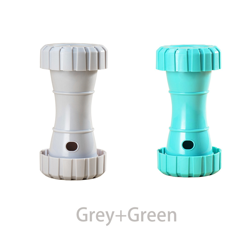 2 Pack(Grey+Green): Cat and Dog Treat Dispenser Toy – Interactive, Durable, Bite-Resistant Slow-Feeder, Dumbbell and Tire-Shaped Pet Toy