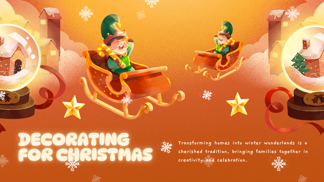 Orange  and Yellow Illustration Christmas Presentation