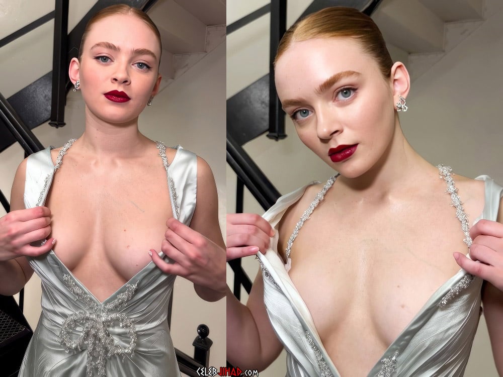 sadie-sink-tit-teasing-gown