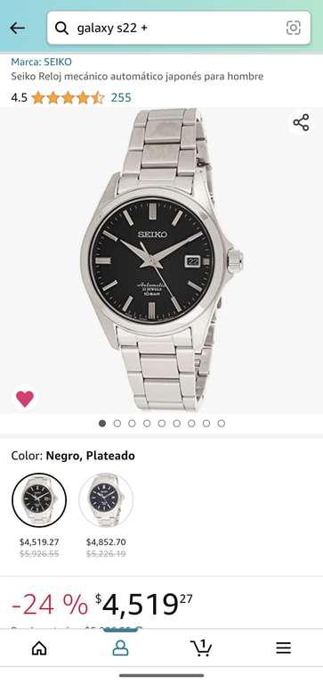 Amazon: reloj Seiko SZSB012 mecánico automático (pagando con tdc citibanamex)