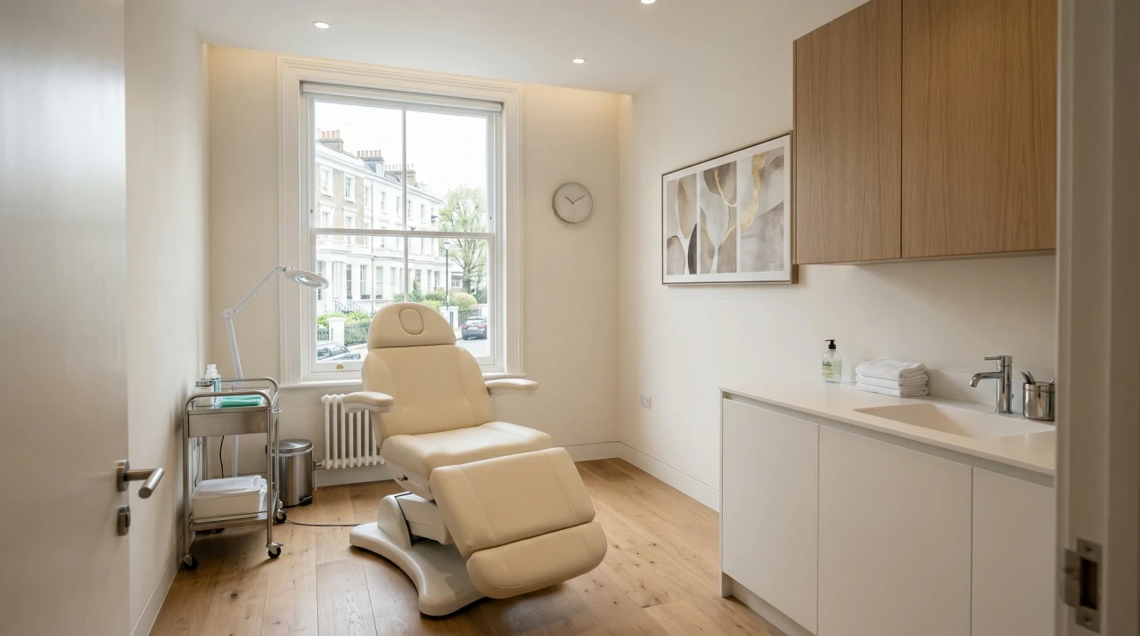 private clinic room with refined contemporary design.