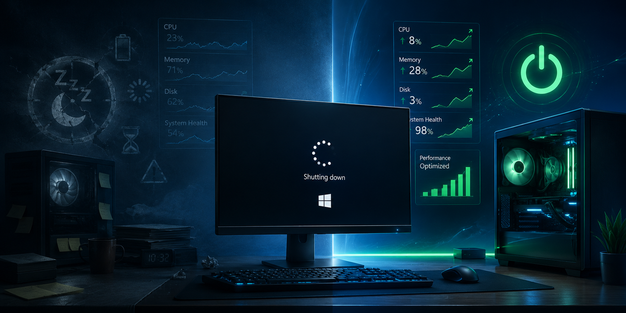Por que desligar o PC todo dia faz mais diferença do que você imagina em 2026