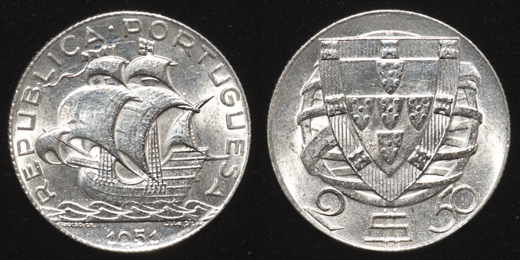 ¡Viaje a los 50!  2,5 escudos. Portugal 1951. PAS6818b