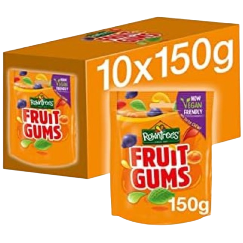 Rowntree's Fruit Gums Sweets Sharing Bags 10 x 150g Bulk Outer Box Configuration