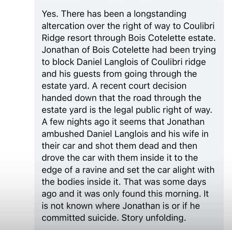 Comment on the Coulibri Ridge Murder in Dominica