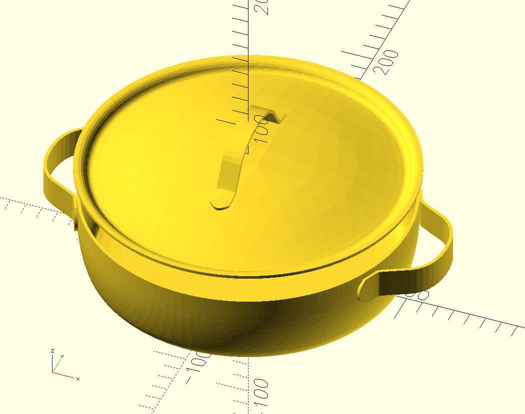 Open SCAD pan with lid