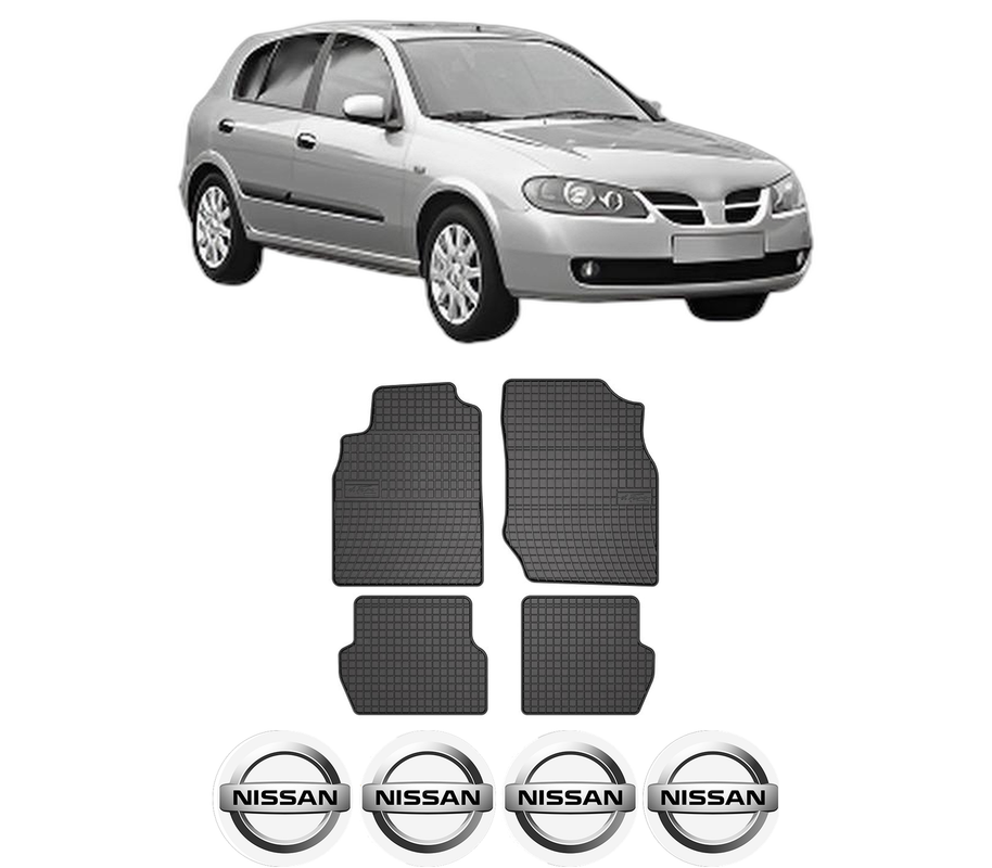 Set covorase presuri NISSAN ALMERA II Hatchback (N16) din 2000-2006, auto, din cauciuc thermoplastic, 4 Stickere auto cu NISSAN