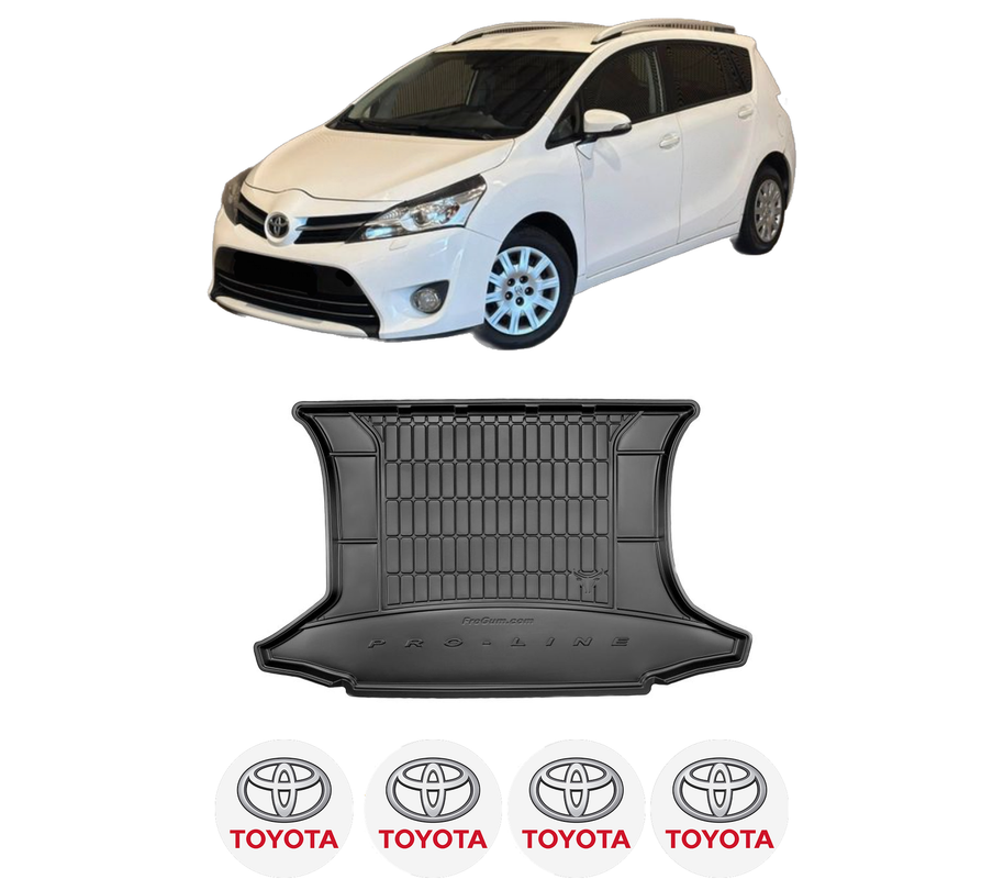 Tavita Portbagaj TOYOTA VERSO (_R2_) din 2009-2018, Protectie Portbagaj Auto, 4x Stickere auto cu TOYOTA