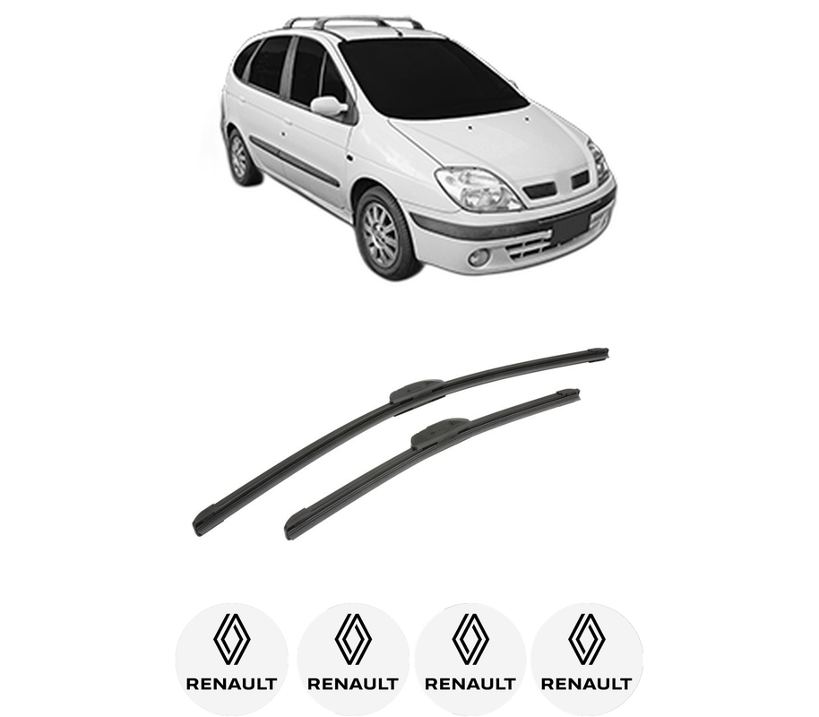 Set stergatoare auto RENAULT SCENIC I VAN (FA0_, JA0/1_) din 1999-2001, pentru parbriz auto, 2 bucati, Bosch Aerotwin Retrofit, din cauciuc siliconat rezistent, 4 Stickere Auto RENAULT