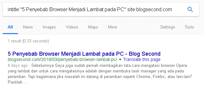Menggunakan Atribut INTITLE di Pencarian Google