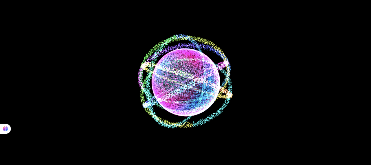 Particle Sphere Orbits Animation Preview