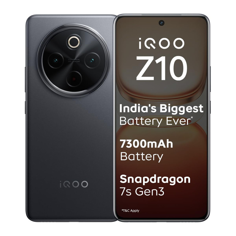 iQOO Z10 5G (Stellar Black, 12GB RAM, 256GB Storage) Refurbished