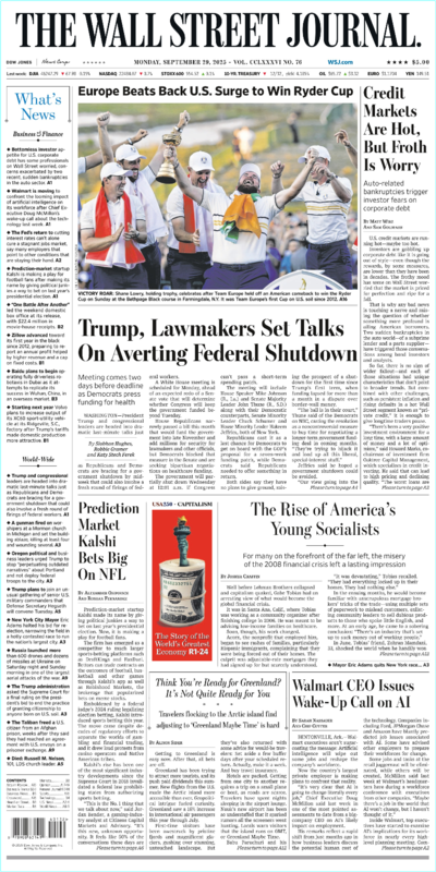The Wall Street Journal September 29.2025 (Dave Kansas)