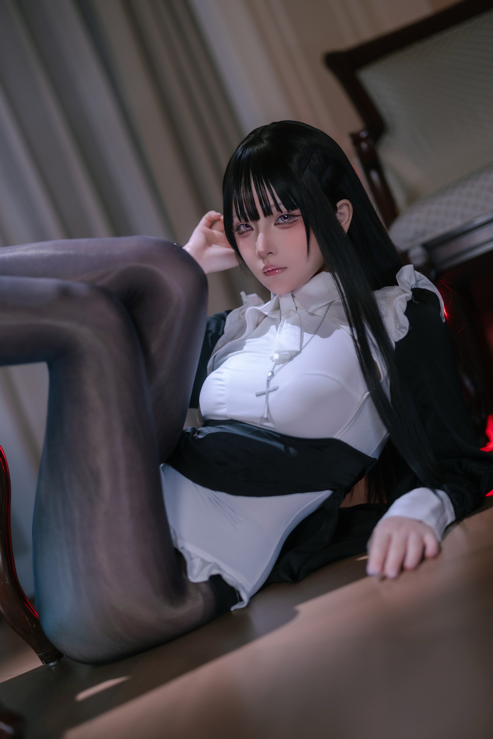 屿鱼 Yuyu 黑丝修女 Cosplay 写真合集（40P｜375MB）插图4