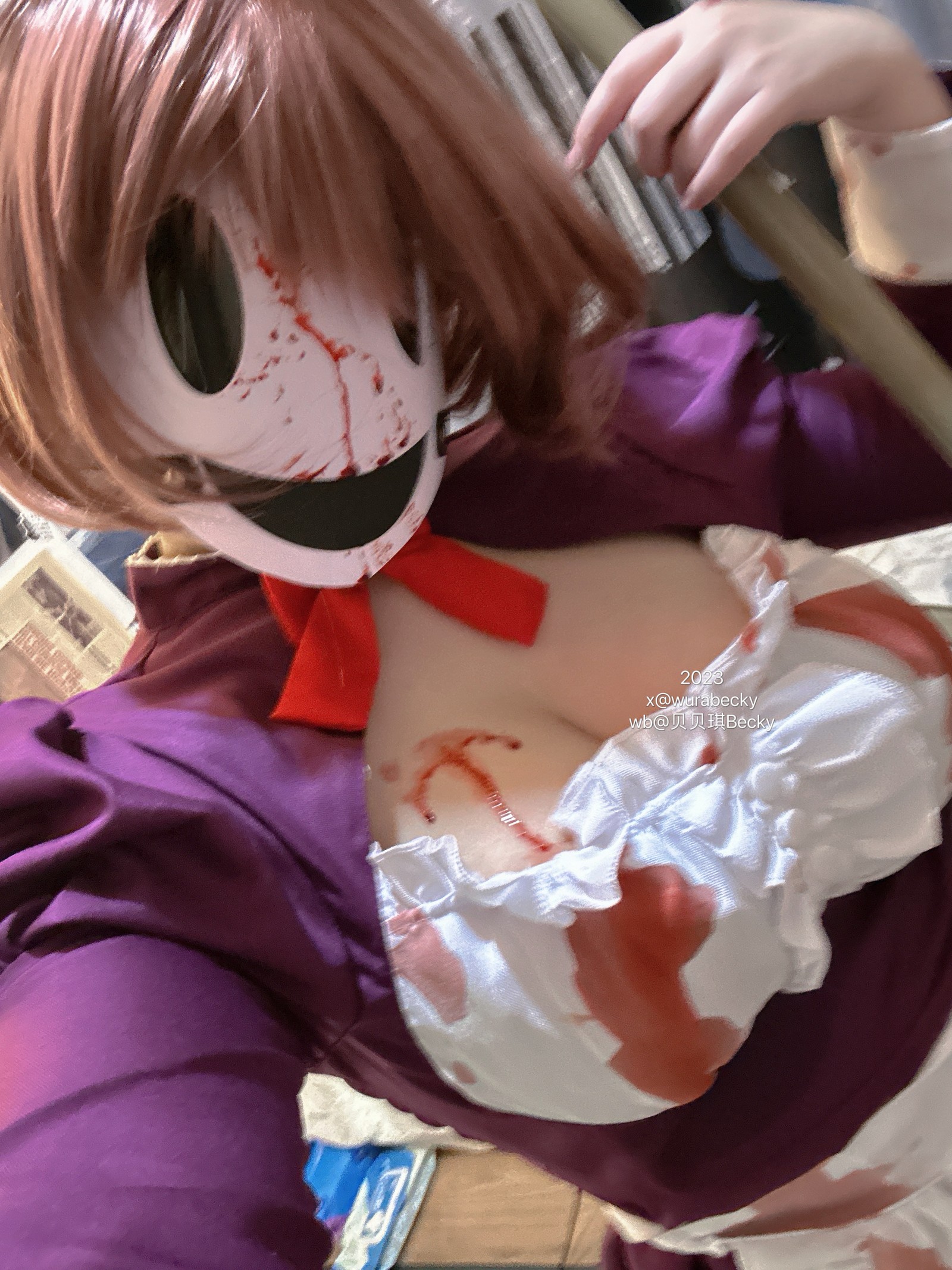 贝贝琪 Becky 面具女仆 Cosplay 写真+视频合集(17P|2V|109MB)