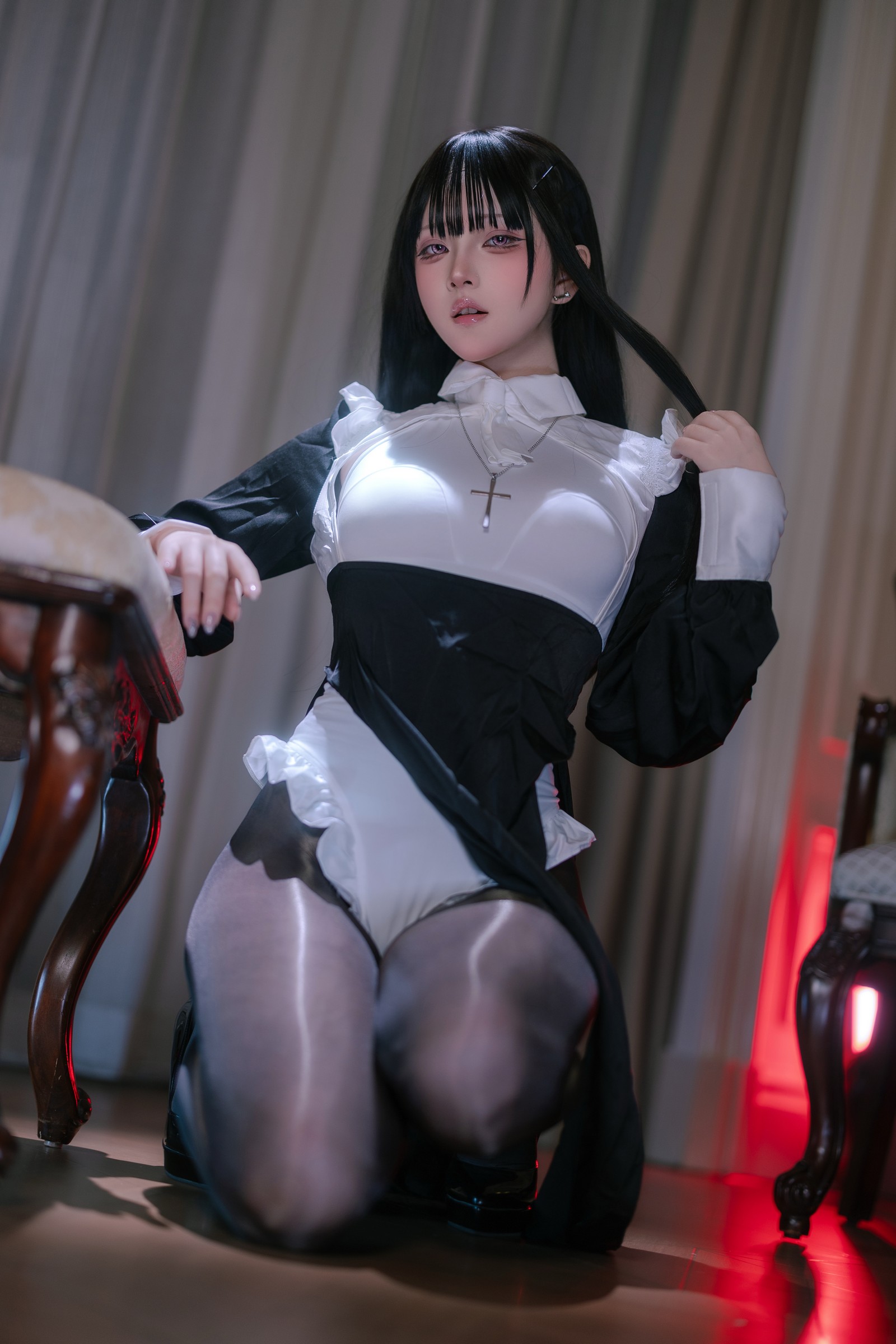 屿鱼 Yuyu 黑丝修女 Cosplay 写真合集（40P｜375MB）插图8