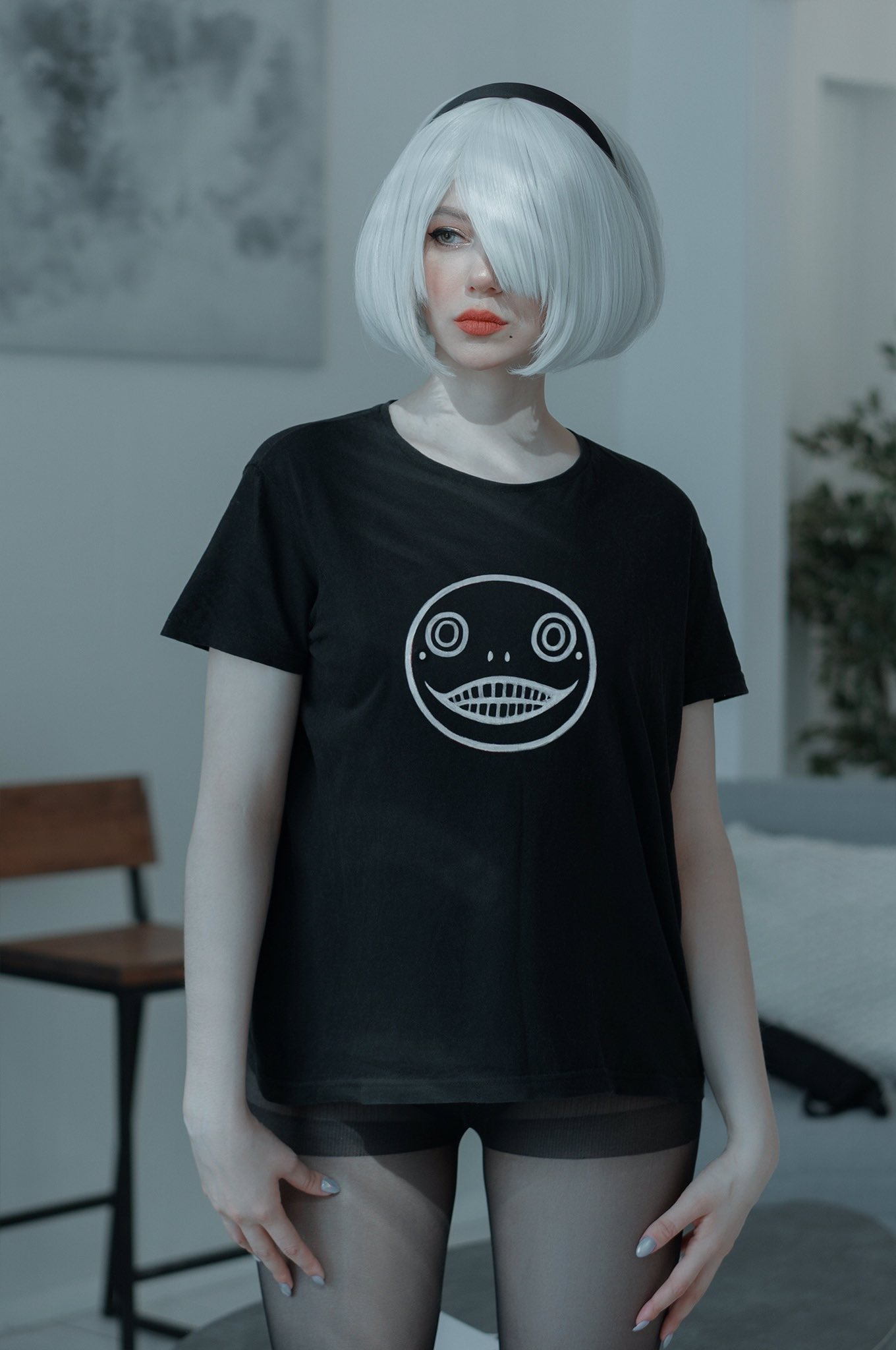 Alina Becker 2B 黑色内衣短发 Cosplay 尼尔机械纪元写真【42P-98.9M】插图4