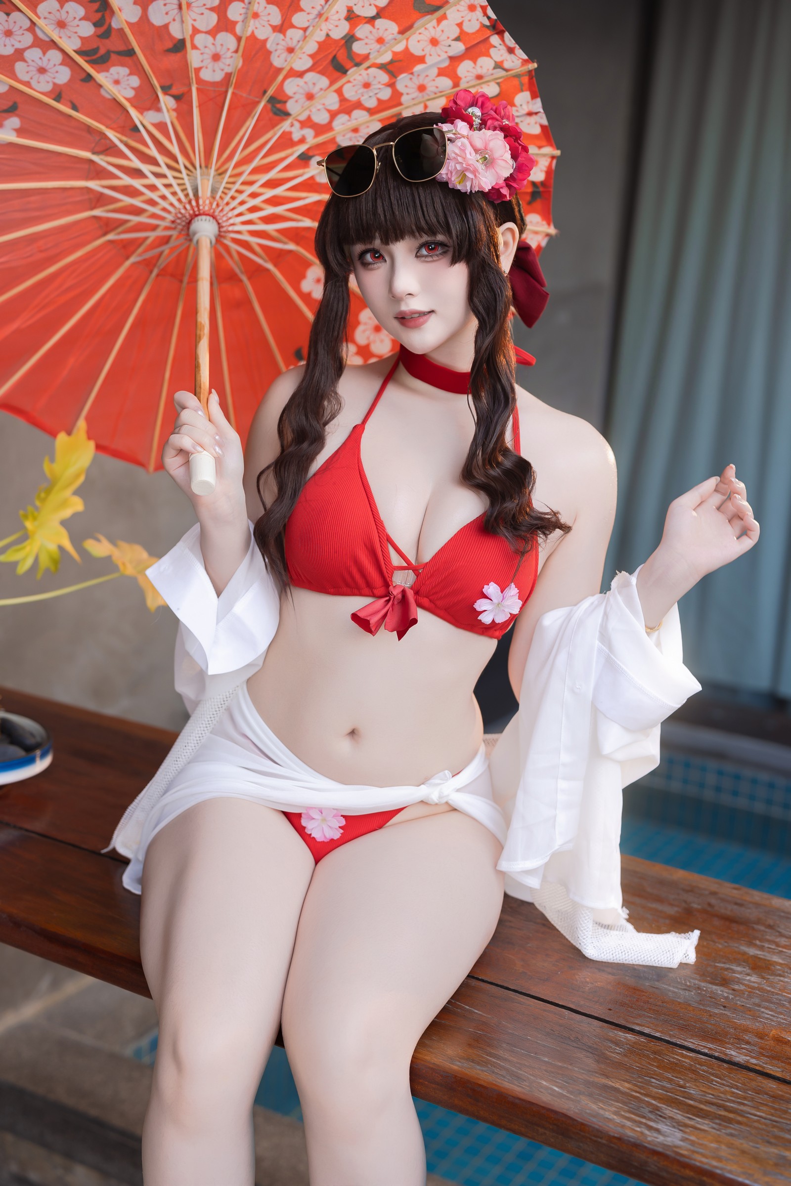 屿鱼 Yuyu 樱花泳装 Cosplay 写真合集｜季节限定（80P｜980MB）插图