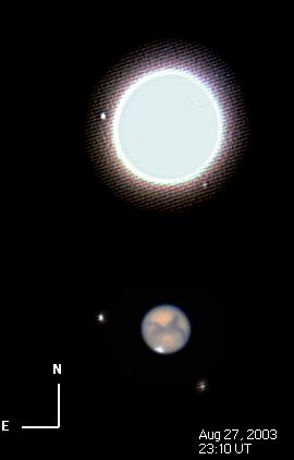 Mars with Phobos & Deimos (original image top)