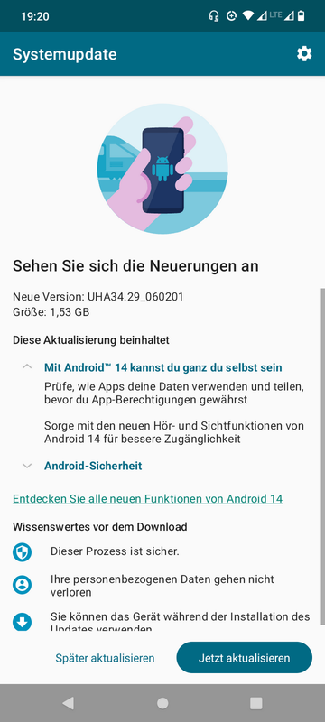 Android 14 auf Moto G13