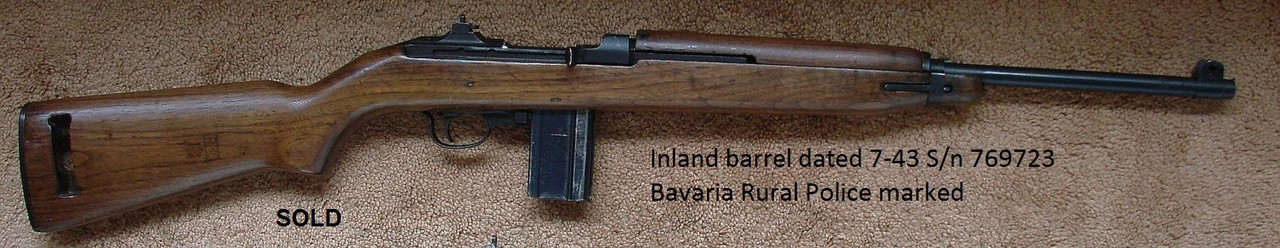 Two 1943 barrel dated Inland M1 carbines-Bavaria marked (2)