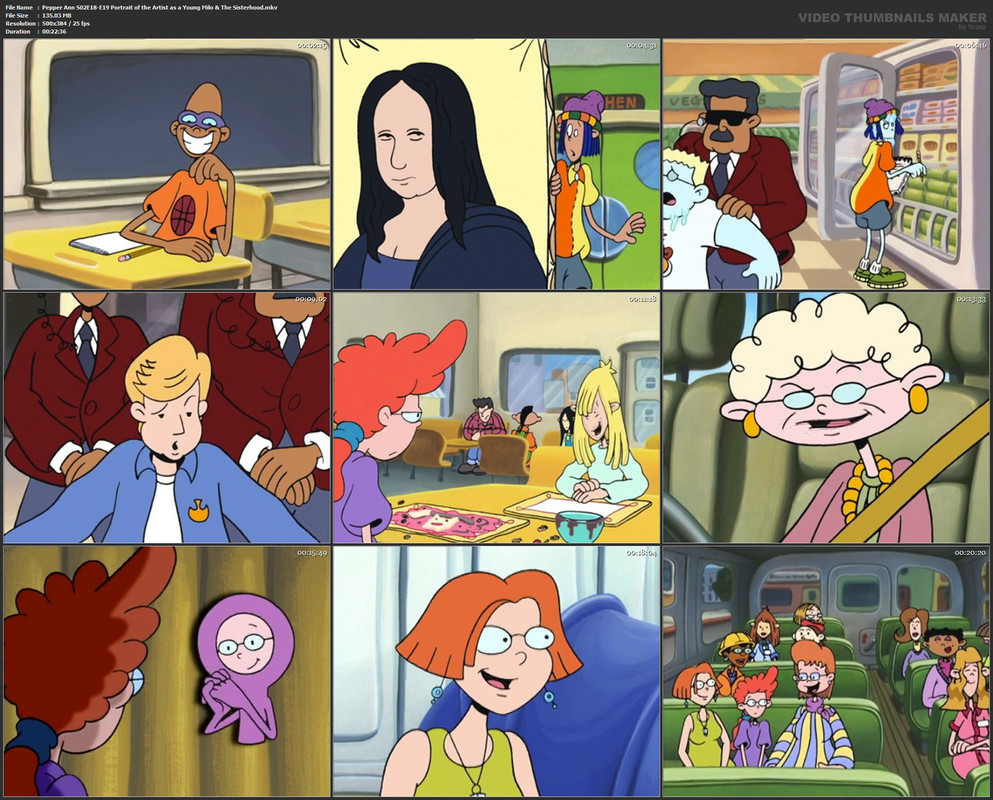 Pepper Ann S02E18-E19 Portrait of the Artist as a Young Milo & The Sisterhood.mkv