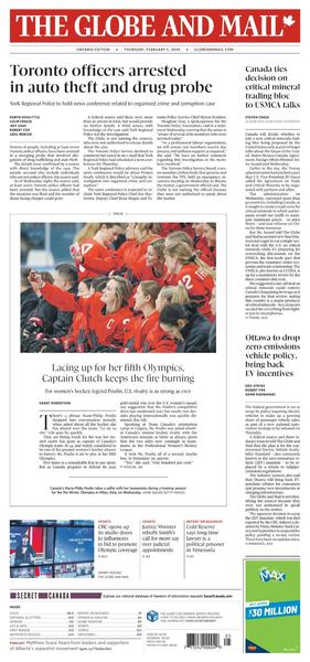 The Globe And Mail Ontario Edition 5 February 2026 The Globe And Mail Ontario Edition 5 February 2026